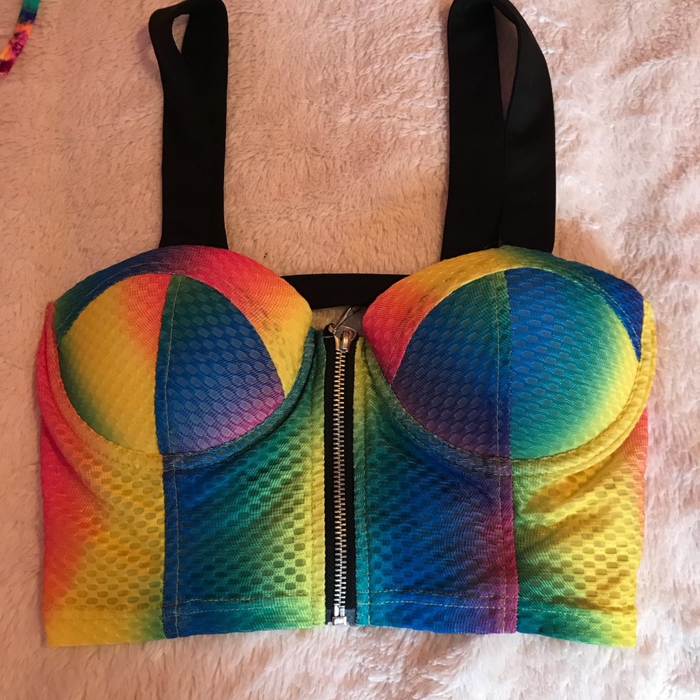 Colorful festival crop top